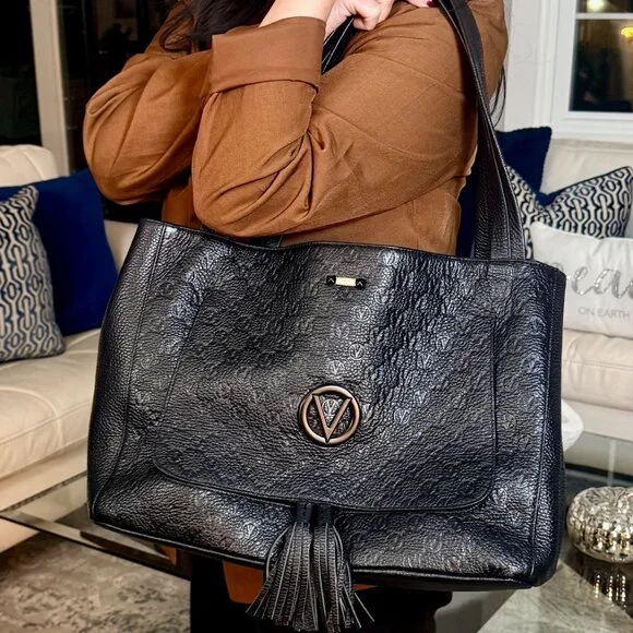 Valentino by Mario Valentino Ollie Dollaro Monogram Leather Tote - Picture 1 of 7